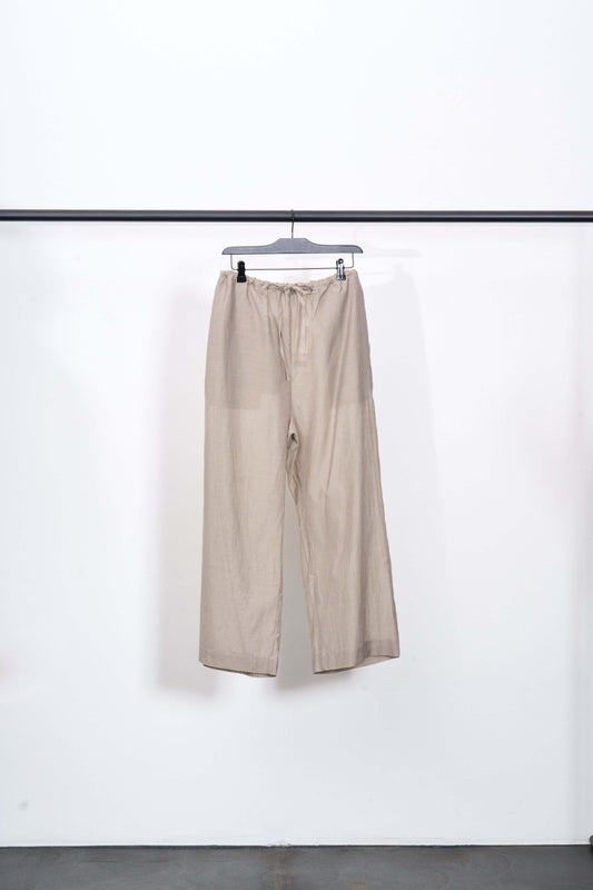 FUE Baumwollseidenhosen Gingham Toffee - elegante und komfortable Hose aus Baumwolle und Seide.